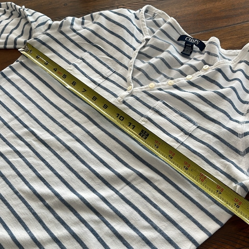Ralph Lauren Chaps 3 shirt bundle  3/4 sleeve striped black olive blue sz M - Picture 15 of 16
